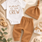 New to the Crew Baby Outfit, 3 Piece Newborn Coming Home Set, Neutral Baby Boy Girl Outfit, Baby Shower Gift, Knot Hat & Pants