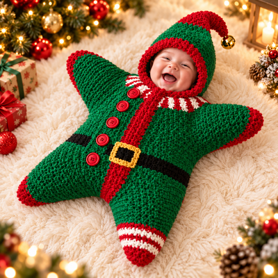 Christmas Star Baby Romper, Holiday Newborn Outfit, Santa Snowman Gingerbread & Elf Styles